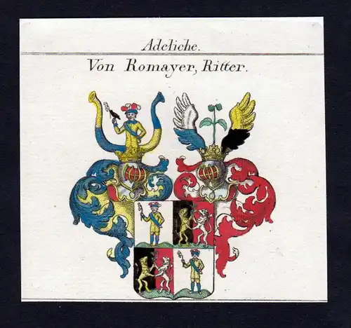 Adeliche von Romayer - Romayer Wappen Adel coat of arms heraldry Heraldik Kupferstich