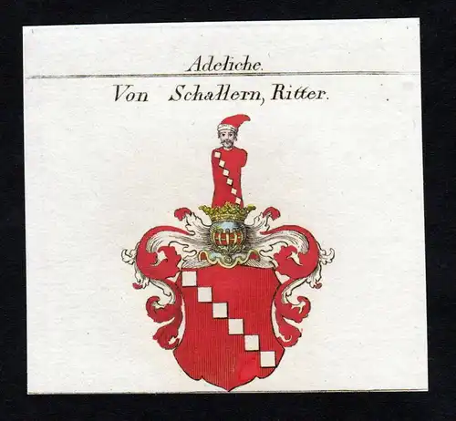 Adeliche von Schallern - Schallern Wappen Adel coat of arms heraldry Heraldik Kupferstich