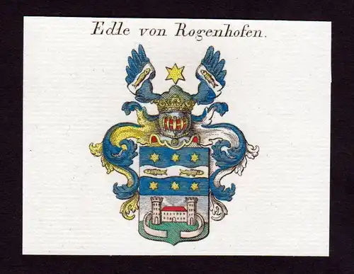 Edle von Rogenhofen - Rogenhofen Wappen Adel coat of arms heraldry Heraldik Kupferstich