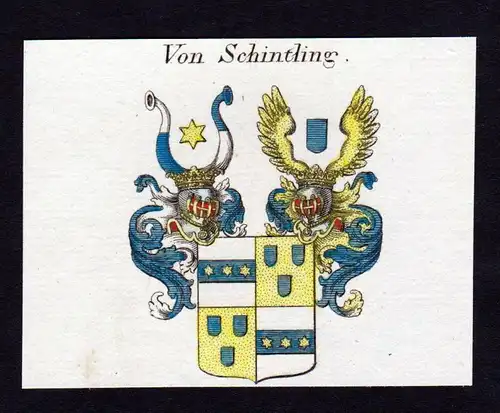 von Schintling - Schintling Wappen Adel coat of arms heraldry Heraldik Kupferstich