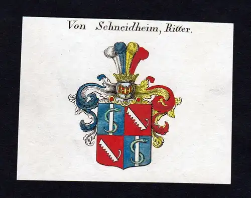 von Schneidheim - Schneidheim Wappen Adel coat of arms heraldry Heraldik Kupferstich