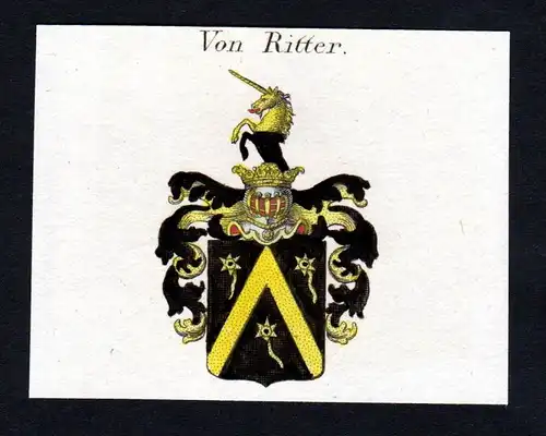 von Ritter - Ritter Wappen Adel coat of arms heraldry Heraldik Kupferstich