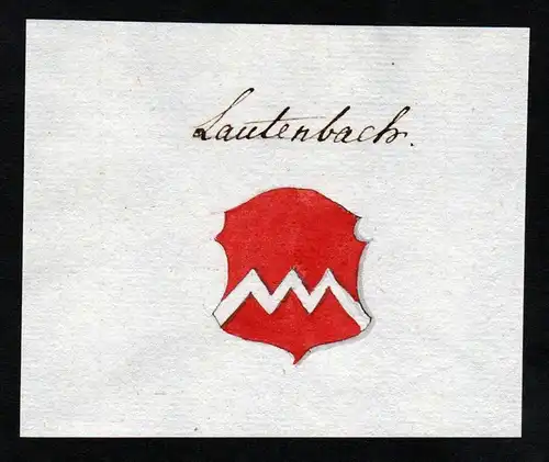 Lautenbach - Lautenbach Handschrift Manuskript Wappen manuscript coat of arms