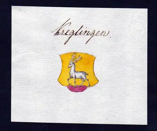 Kreglingen - Creglingen Handschrift Manuskript Wappen manuscript coat of arms