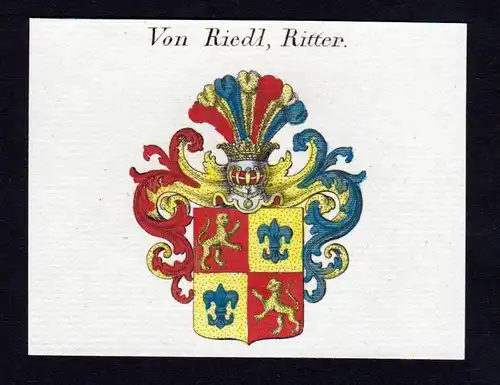 von Riedl - Riedl Wappen Adel coat of arms heraldry Heraldik Kupferstich