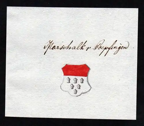 Marschalk von Toepfingen - Marschalk Toepfingen Handschrift Manuskript Wappen manuscript coat of arms
