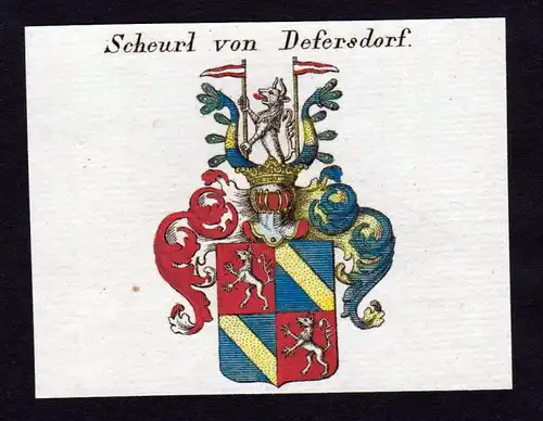 Scheurl von Defersdorf - Scheuerl Scheurl Defersdorf Wappen Adel coat of arms heraldry Heraldik Kupferstich