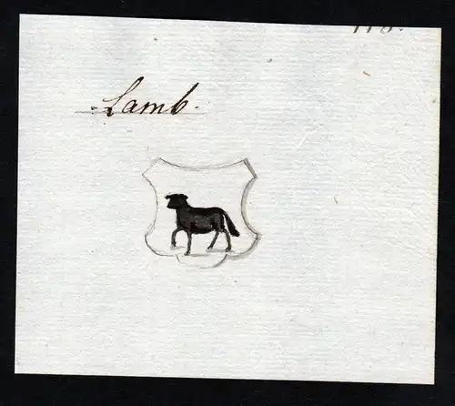 Lamb - Lamb Handschrift Manuskript Wappen manuscript coat of arms