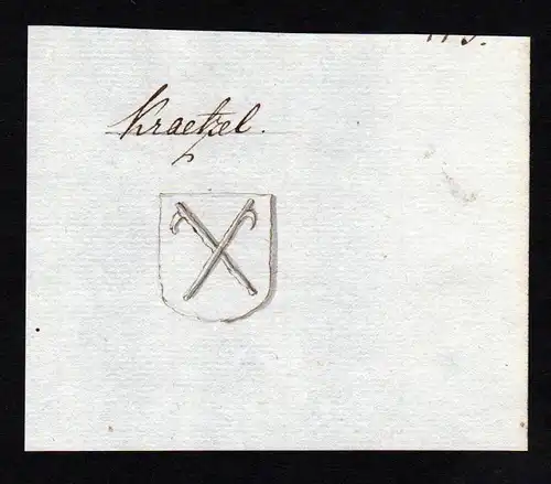 Kraetzel - Krätzl Adel Handschrift Wappen Manuskript manuscript coat of arms