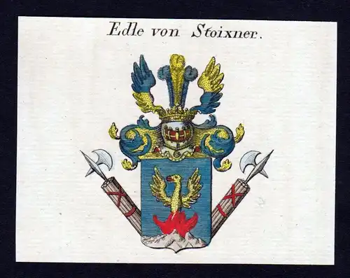 Edle von Stoixner - Stoixner Wappen Adel coat of arms heraldry Heraldik Kupferstich