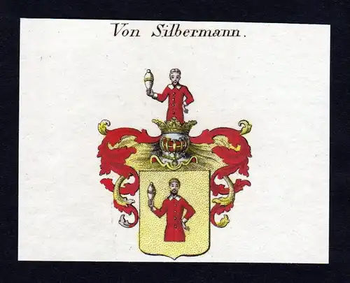 von Silbermann - Silbermannn Wappen Adel coat of arms heraldry Heraldik Kupferstich