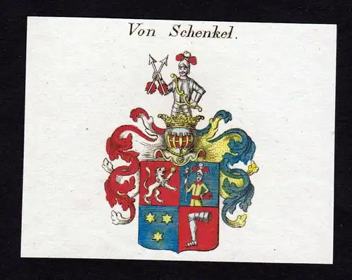 von Schenkel - Schenkel Schenckel Wappen Adel coat of arms heraldry Heraldik Kupferstich