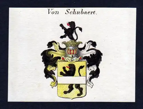 von Schubaert - Schubaert Schubert Wappen Adel coat of arms heraldry Heraldik Kupferstich