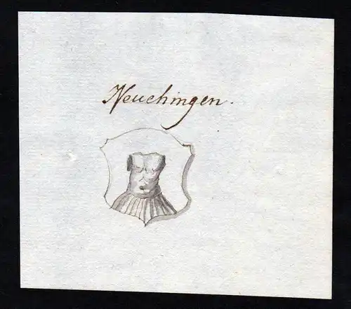 Neuchingen - Neuchingen Neuching Handschrift Manuskript Wappen manuscript coat of arms