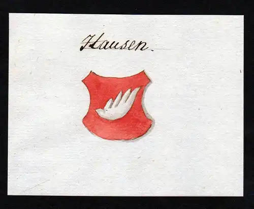Hausen - Hausen Handschrift Wappen Manuskript manuscript coat of arms