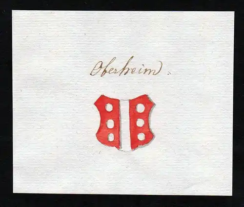 Oberheim - Oberheim Handschrift Manuskript Wappen manuscript coat of arms