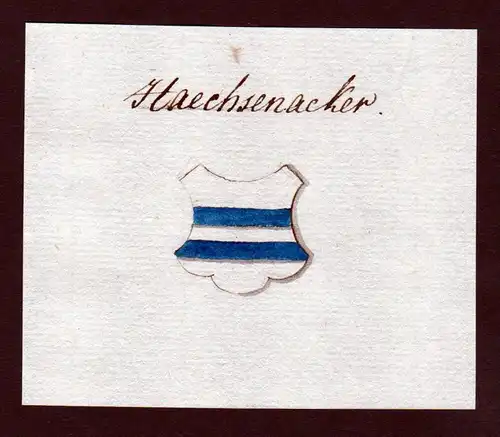 Haechsenacker - Haechsenacker Hächsenacker Hexenacker Handschrift Manuskript Wappen manuscript coat of arms
