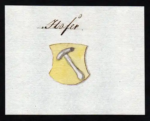 Hofer - Hofer Hofen Hof Handschrift Manuskript Wappen manuscript coat of arms