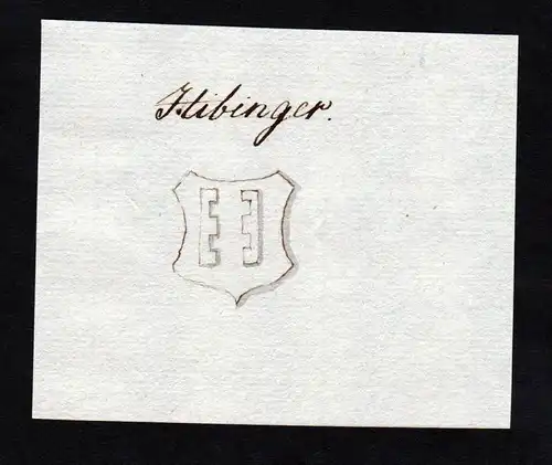 Hibinger - Hibinger Hibing Handschrift Manuskript Wappen manuscript coat of arms