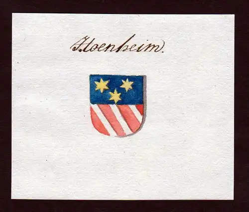Hoenheim - Hoenheim Hönheim Handschrift Manuskript Wappen manuscript coat of arms