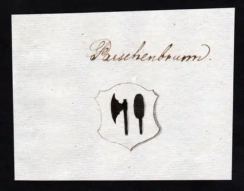 Parschenbrunn - Parschenbrunn Handschrift Manuskript Wappen manuscript coat of arms