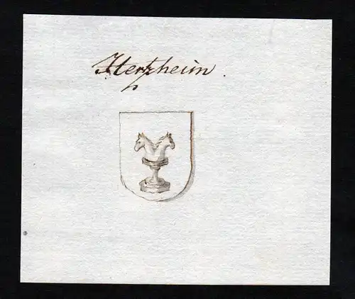Hertzheim - Hertzheim Handschrift Manuskript Wappen manuscript coat of arms