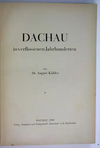 Dachau in verflossenen Jahrhunderten