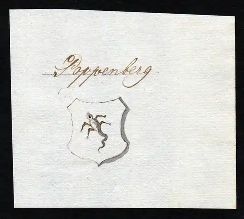 Poppenberg - Poppenberg Handschrift Manuskript Wappen manuscript coat of arms