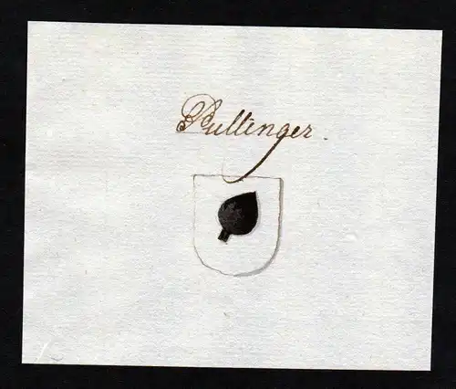 Pullinger - Pullinger Manuskript Handschrift Wappen manuscript coat of arms