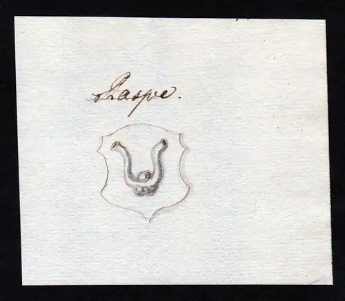 Raspe - Raspe Handschrift Manuskript Wappen manuscript coat of arms