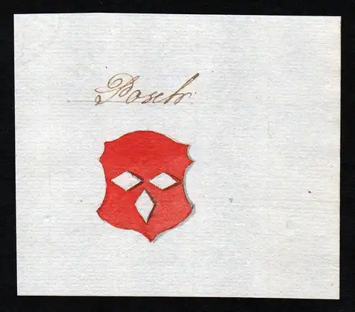 Posch - Posch Handschrift Manuskript Wappen manuscript coat of arms