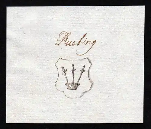 Puebing - Puebing Pübing Handschrift Manuskript Wappen manuscript coat of arms