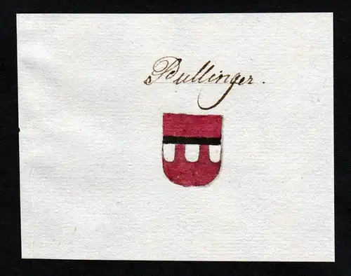 Pullinger - Pullinger Handschrift Manuskript Wappen manuscript coat of arms