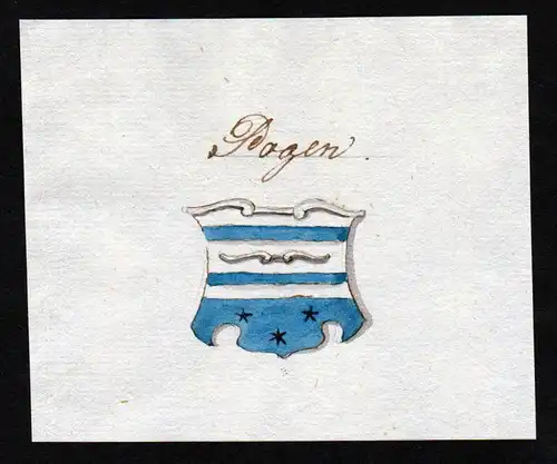 Pogen  - Pogen Bogen Handschrift Manuskript Wappen manuscript coat of arms