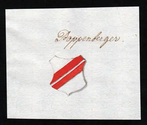 Poppenberger - Poppenberger Handschrift Manuskript Wappen manuscript coat of arms