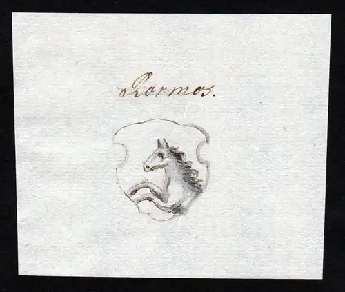 Rormos - Rormos Rohrmos Handschrift Manuskript Wappen manuscript coat of arms