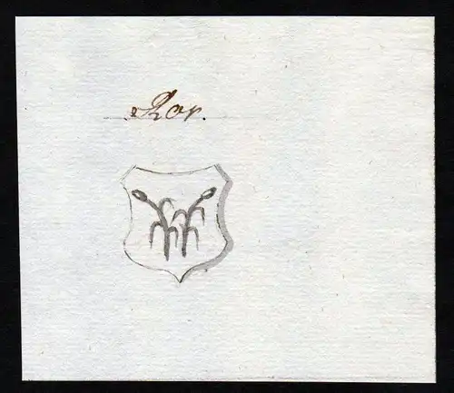 Ror - Rohr Ror Handschrift Wappen Manuskript manuscript coat of arms