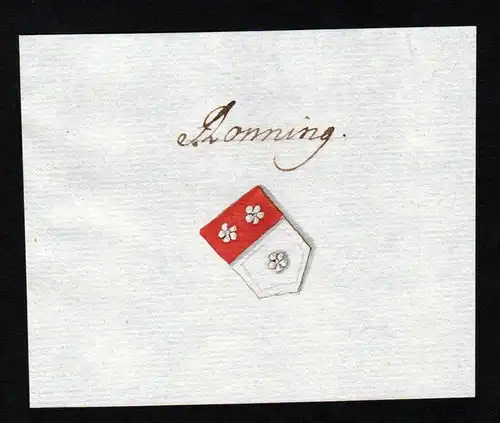 Ronning - Ronning Handschrift Manuskript Wappen manuscript coat of arms
