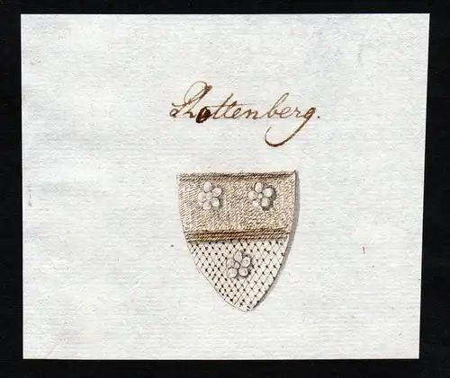 Rottenberg - Rottenberg Rotenberg Handschrift Manuskript Wappen manuscript coat of arms