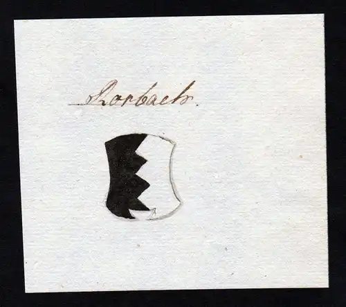 Rorbach - Rohrbach Rorbach Handschrift Manuskript Wappen manuscript coat of arms