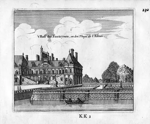 Chateau Fontaine Estan Paris Frankreich France gravure estampe Kupferstich