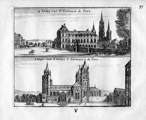 Saint Germain des Pres Kirche Paris Frankreich France gravure estampe Kupferstich