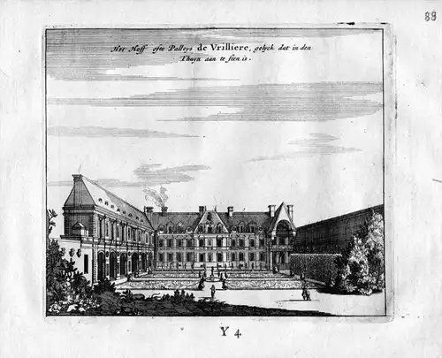 Chateau de la Vrilliere Innenhof Paris Frankreich France gravure estampe Kupferstich