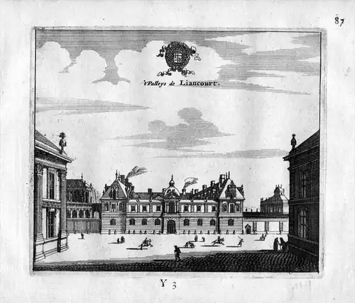 Chateau Liancourt Paris Frankreich France gravure estampe Kupferstich