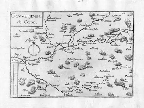 Gowernement de Corbie - Corbie Amiens Somme Picardie Frankreich France gravure carte Kupferstich