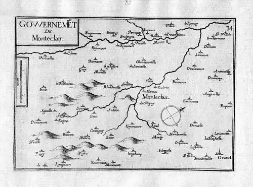Gowernemet de Monteclair -  Monteclair Champagne-Ardenne Frankreich France gravure carte Kupferstich