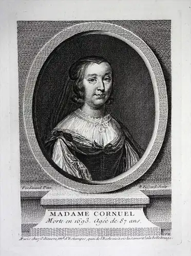 Madame Cornuel - Anne Marie Bigot Cornuel (1605-1694) French salonniere Paris Frankreich France gravure Kupers