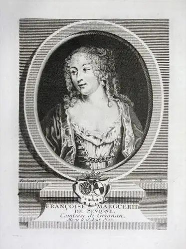 Francoise Marguerite de Sevigne - Françoise-Marguerite de Sévigné, comtesse de Grignan (1646-1705) gravure