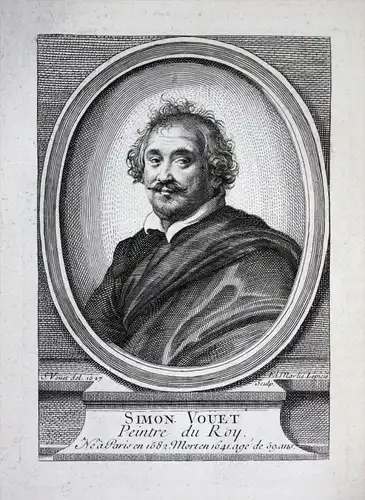 Simon Vouet - Simon Vouet (1590-1649) Maler painter peintre Kupferstich Portrait gravure engraving