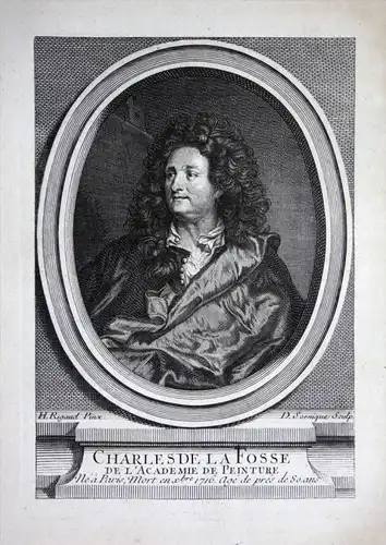 "Charles de la Fosse" - Charles de La Fosse Maler painter Kupferstich Portrait gravure peintre engraving